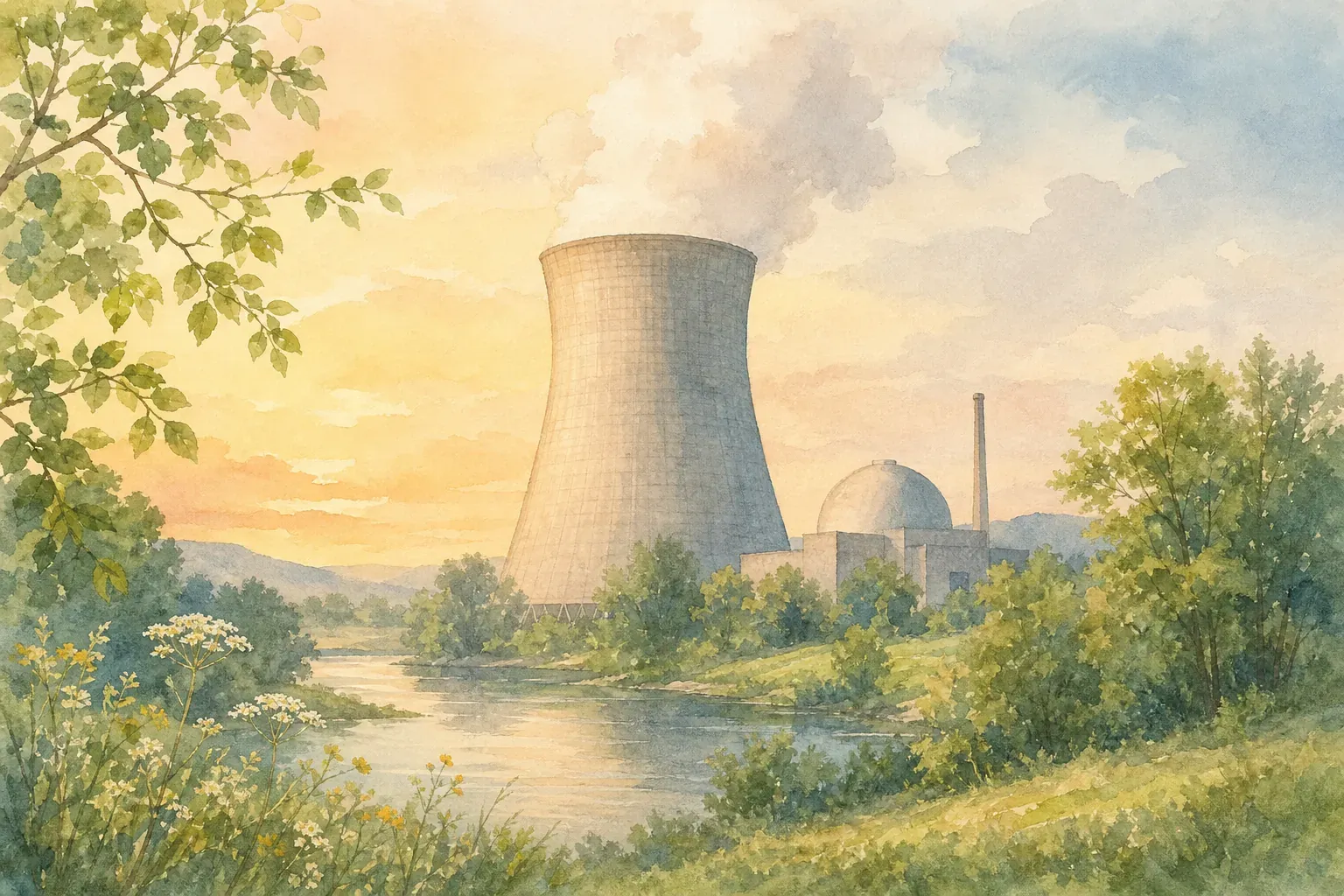 Kühlturm eines Kernkraftwerks als Symbol für die Debatte um Atomkraft und Klimaschutz