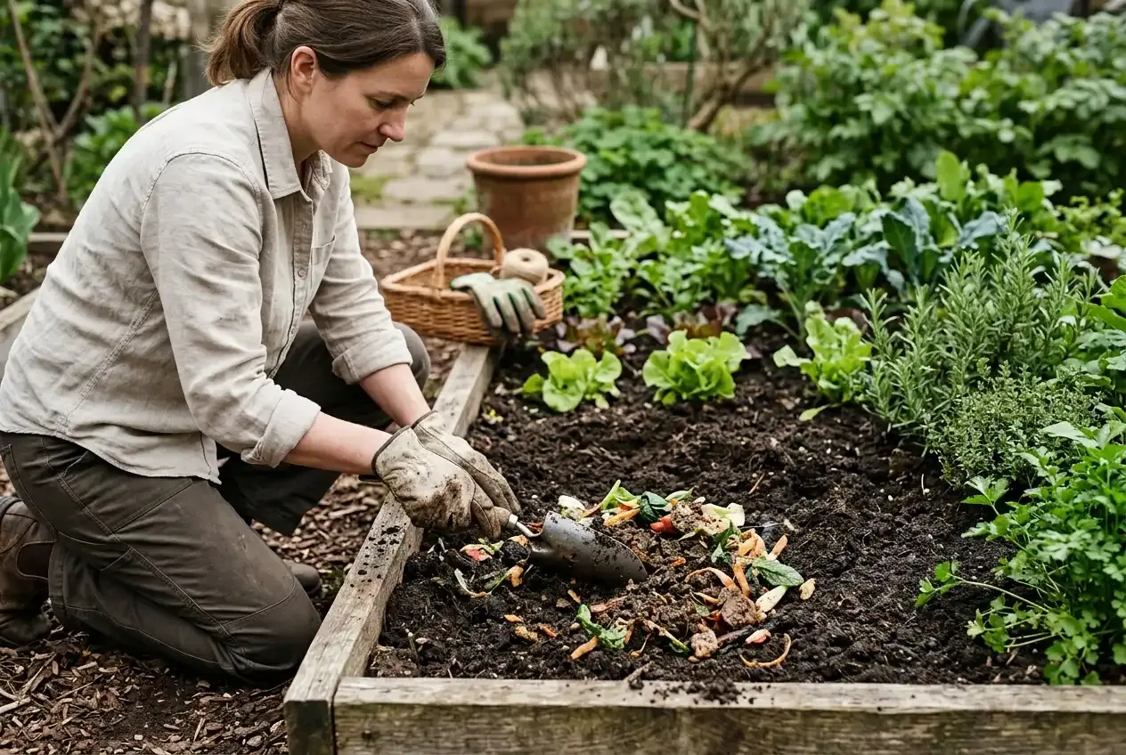 Bokashi im Garten einarbeiten