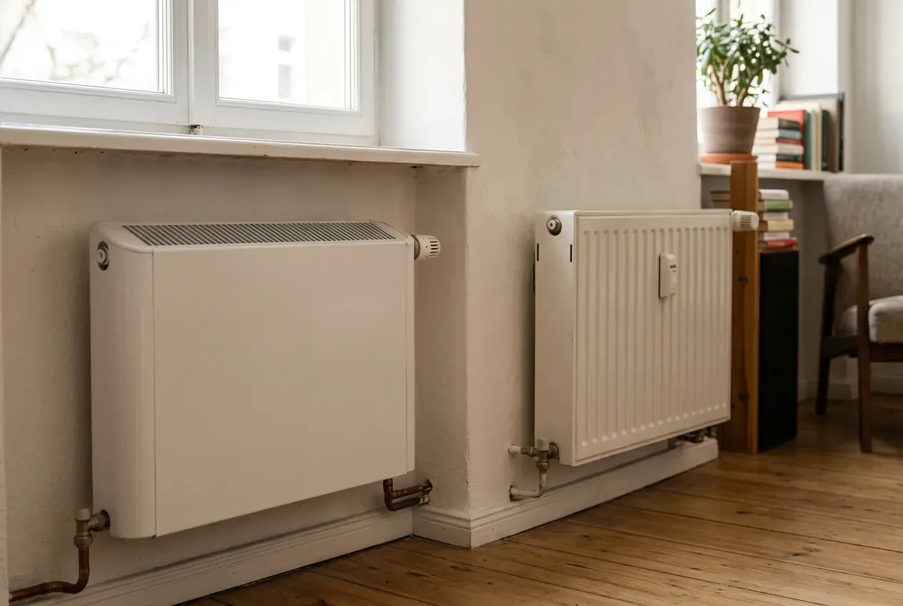 Vergleich von Niedertemperatur-Heizkörper und klassischem Plattenheizkörper im sanierten Altbau