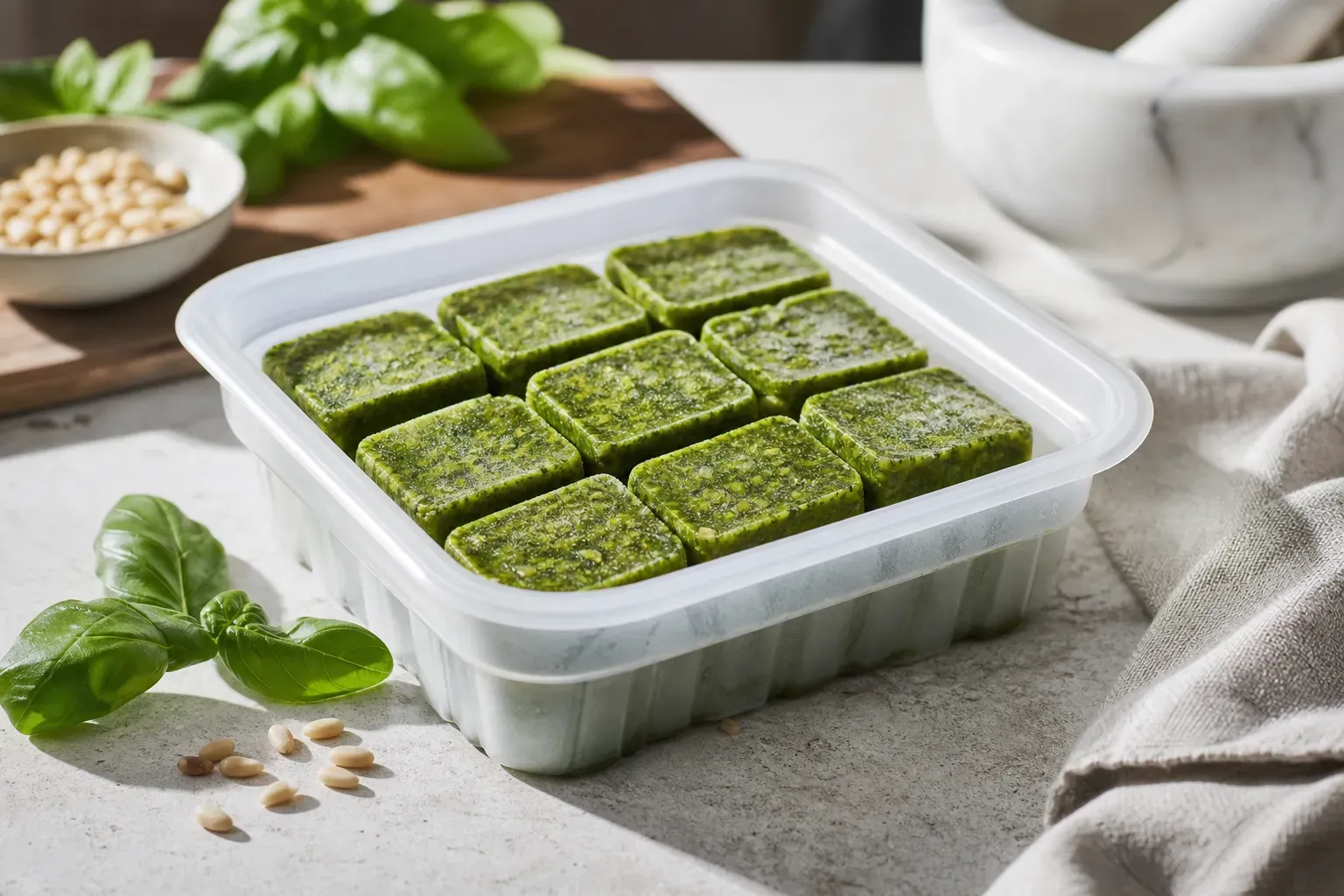 Wie lange ist eingefrorenes Pesto haltbar?