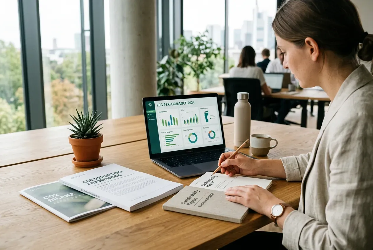 Nachhaltige Unternehmensstrategie und ESG-Reporting Konzept