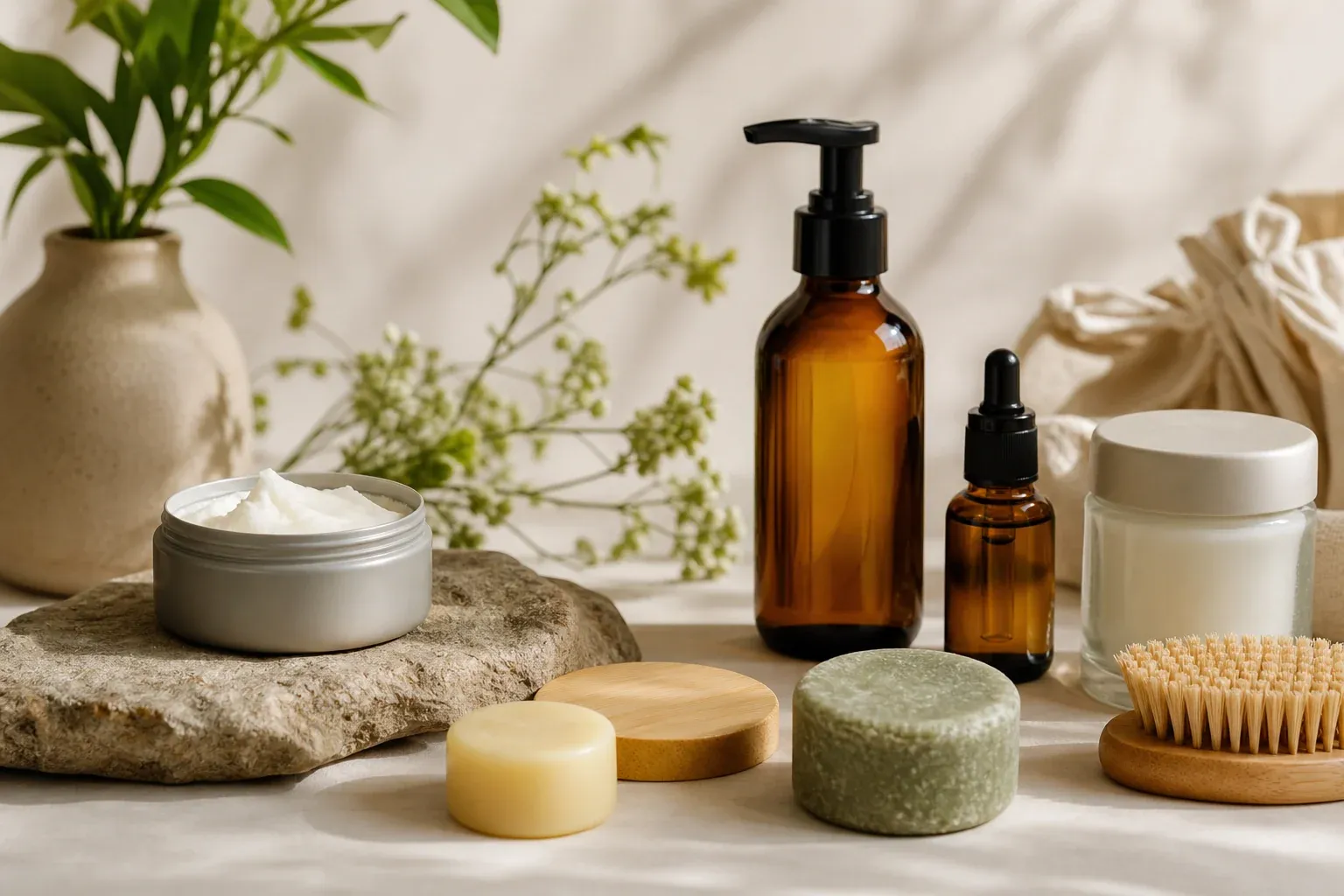 Nachhaltige Verpackungen in der Kosmetik: Nachfülltiegel, Glasflaschen und feste Pflegestücke