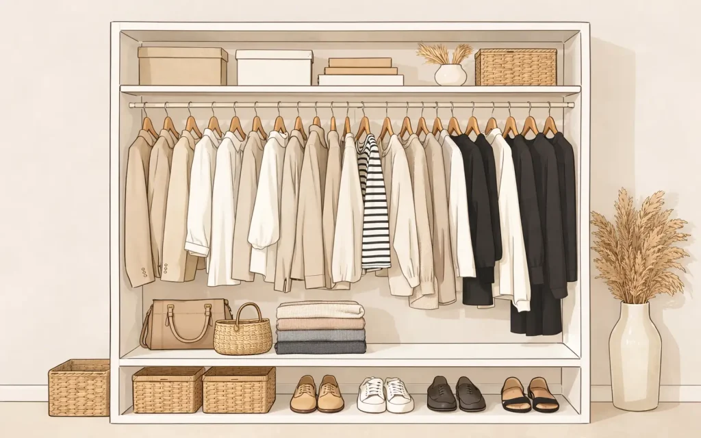 Capsule Wardrobe Damen - Minimalistischer Kleiderschrank mit Basics